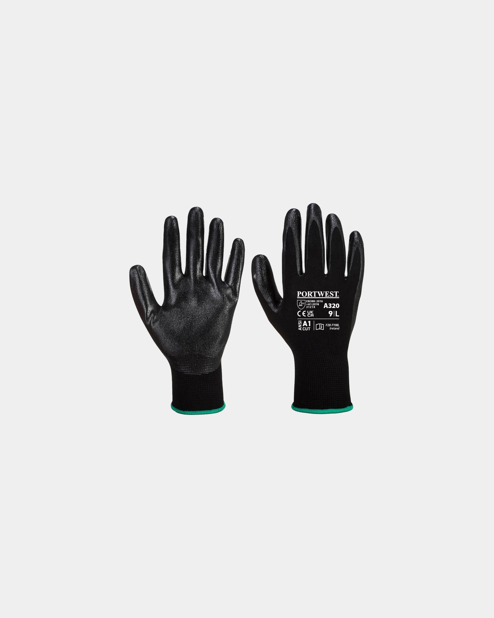 Guanti Dexti-Grip poliestere nitrile da personalizzare - Nero-Blu Cielo